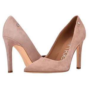 Calvin Klein Womens Brady High Heels Size 8.5 Pink Suede Pumps NIB